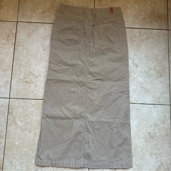 Women’s Corduroy Tan/ Khaki UnionBay Maxi Skirt Size S/7 Long Side Slits - Picture 9 of 10